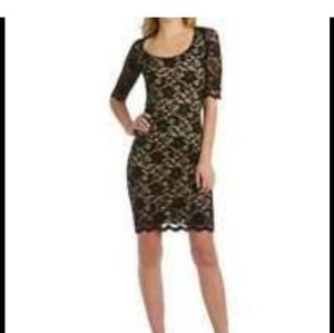 Badgley Mischka beautiful Floral Lace Bodycon Dress 4 NWOT